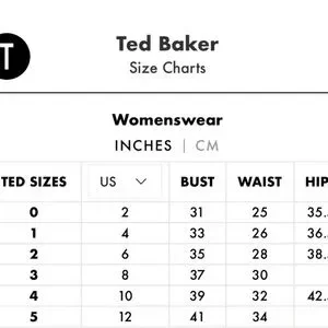Ted Baker London Sizes
